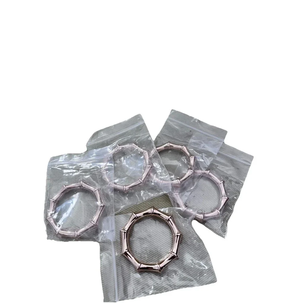 Napkin Rings 5 Pcs Bamboo Napkins Ring Gold Zinc Alloy Dining Table Chinoiserie